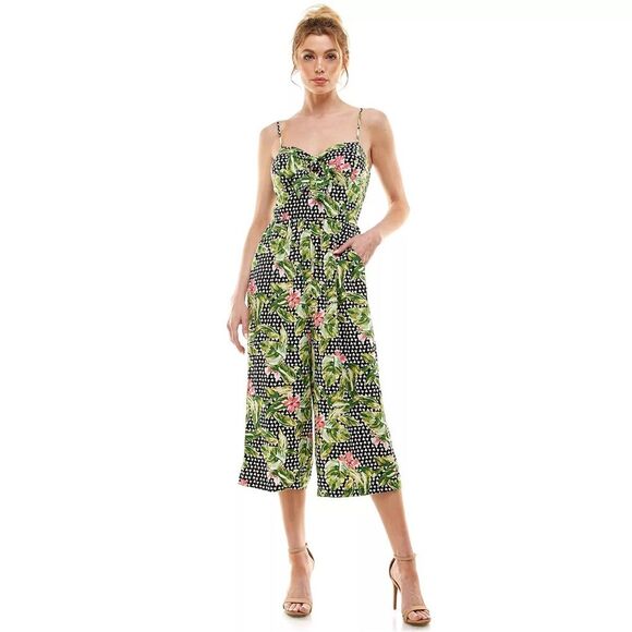 As U Wish Tropical Print Romper Jumpsuit NWT XL - Picture 2 of 12